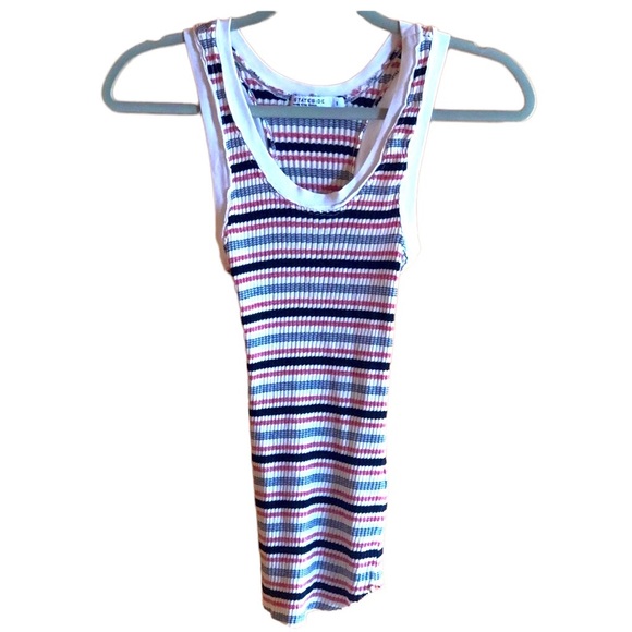 Stateside Cotton Red White and Blue Stripped Tank Top - Picture 3 of 4